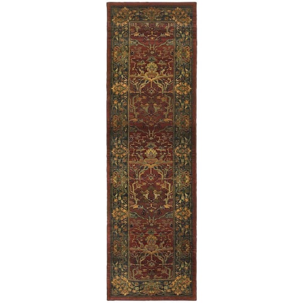 Home Decorators Collection Peace Brick 2 ft. x 8 ft. Runner Rug