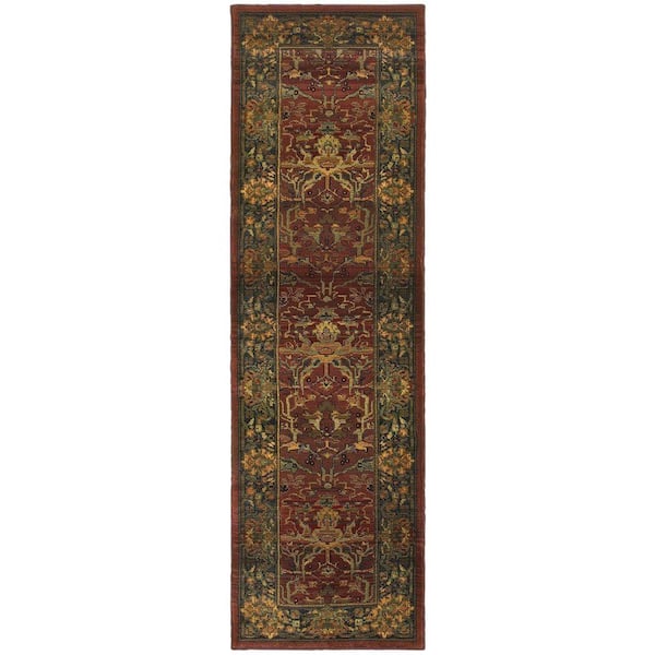 Home Decorators Collection Peace Brick 3 ft. x 9 ft. Runner Rug