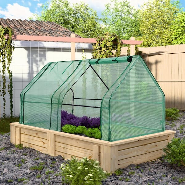 71 in. W x 36 in. D x 36 in. H Mini Garden Portable Greenhouse with Zipper Doors