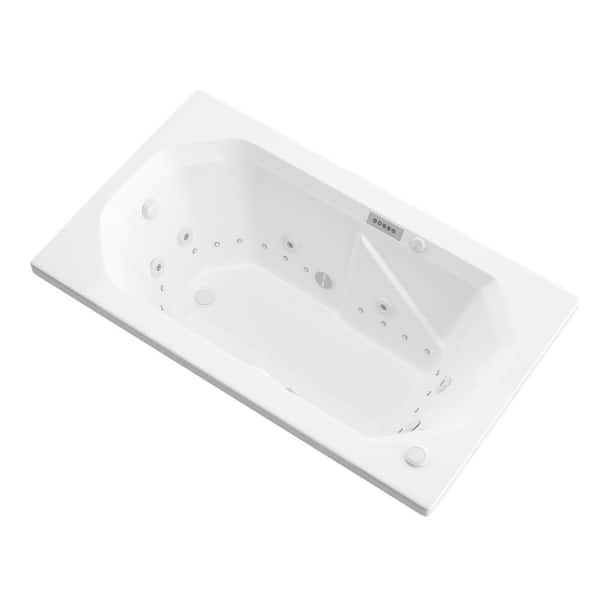 Universal Tubs Onyx Diamond Series 5 ft. Left Drain Rectangular Drop-in Whirlpool and Air Bath Tub in White