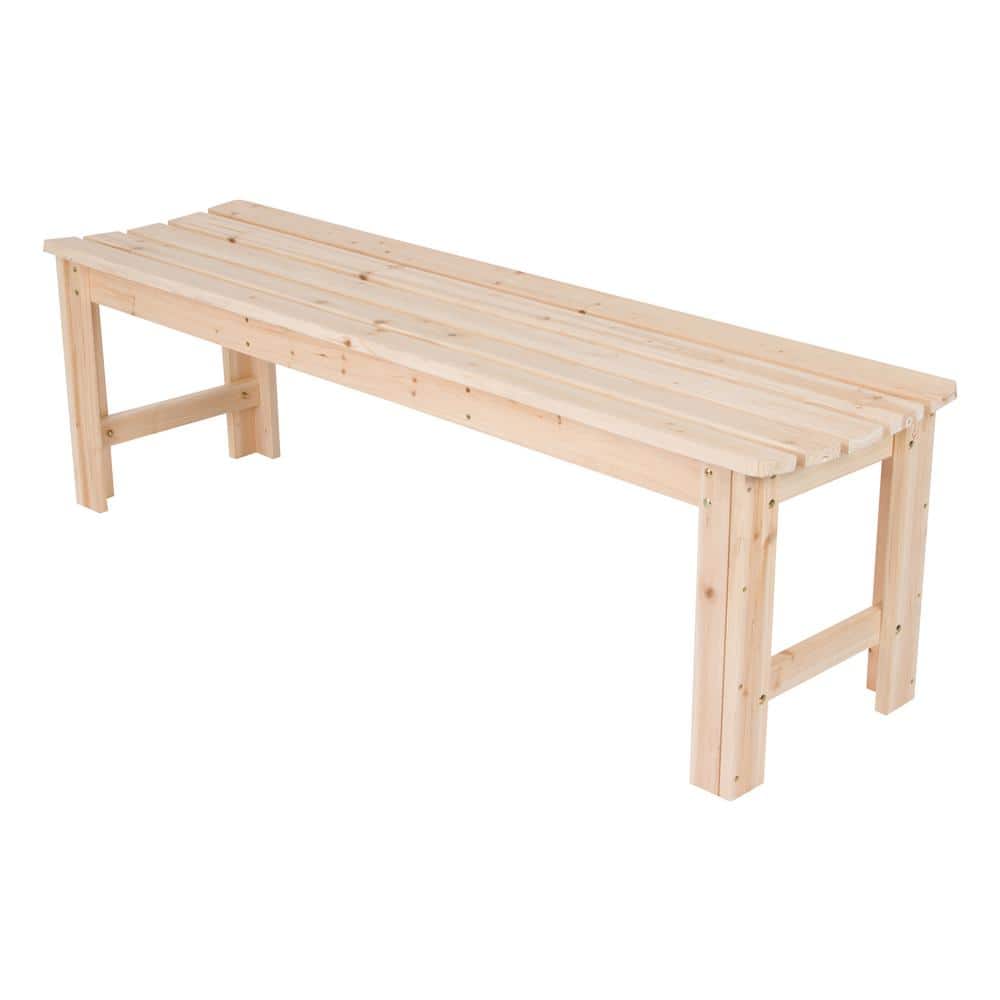 Natural Yellow Cedar 5-Foot Backless Garden Bench
