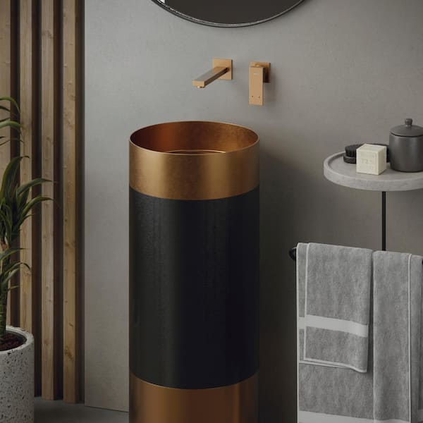 Alberton Single Handle Wall Mounted Bathroom Faucet in Brushed Copper