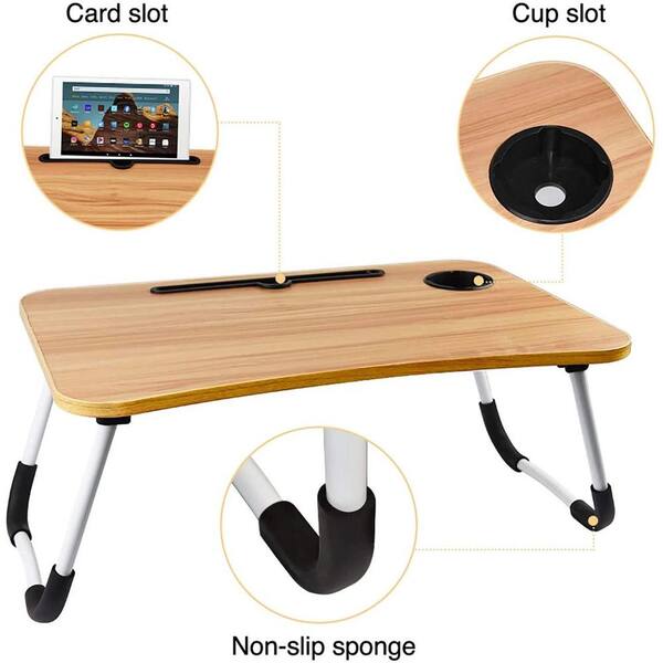 Lap desk Oak wood laptop stand Gift from daughter wife Mobile workstation  Portable wooden computer tray with mousepad