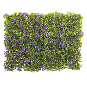 Indoor 6in x 6in. Artificial Purple and Green Clover Mat (Set of 12)