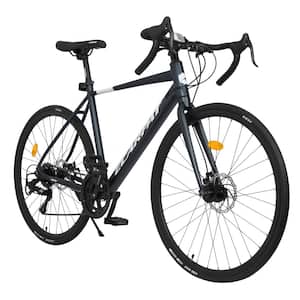 28 in. Mountain Bike with 16-Speed L-2 Disc Brakes and Aluminum Frame for Men and Women's in Black