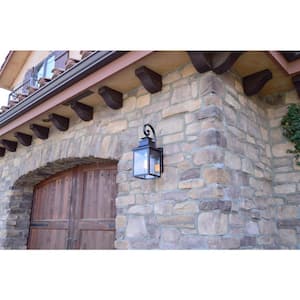 Morgan 1-Light Imperial Black Outdoor Wall Lantern Sconce