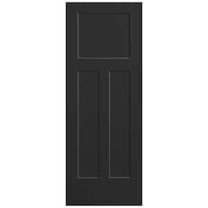 30 in. x 80 in. 3-Panel Winslow Single Bore Hollow Core Jet Black Molded Composite Interior Door Slab