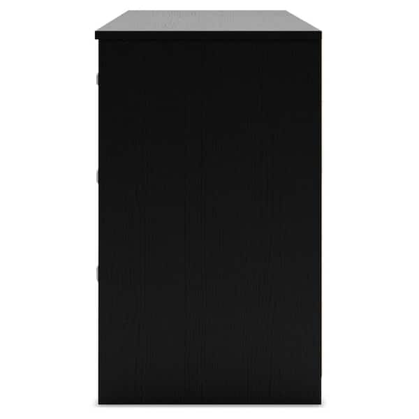 Finch Black 6 Drawer 59 in. Dresser