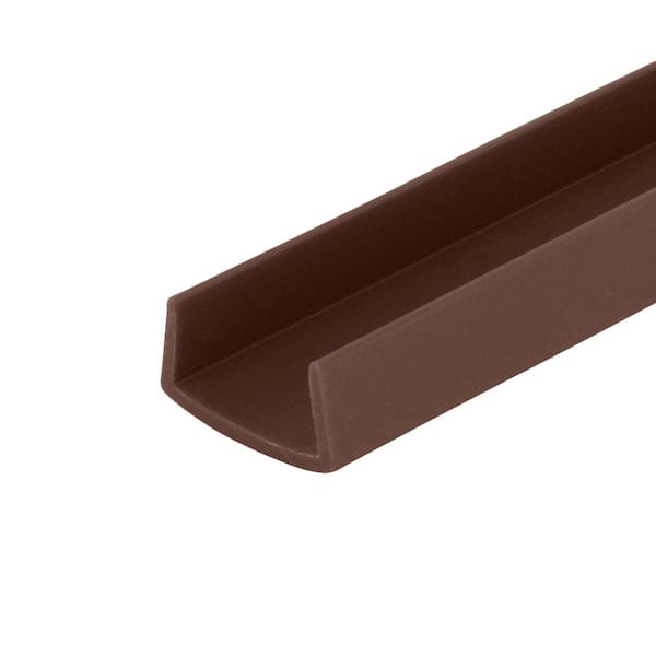 Outwater 3/8 in. D x 3/4 in. W x 72 in. L Brown Styrene Plastic U-Channel Moulding Fits 3/4 in. Board, (18-Pack)