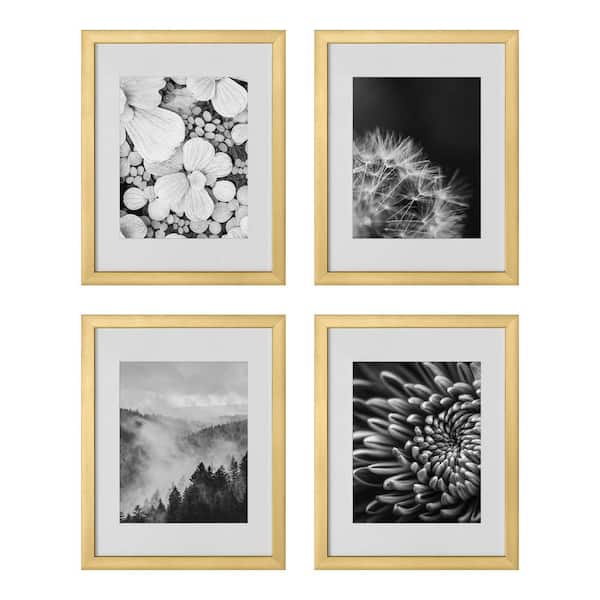 StyleWell 11" x 14" Matted to 8" x 10" Gold Gallery Wall Picture Frames (Set of 4)