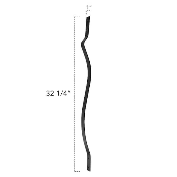 Deckorators 32-1/4 in. x 1 in. Satin Black Aluminum Baroque Baluster (60-Pack)