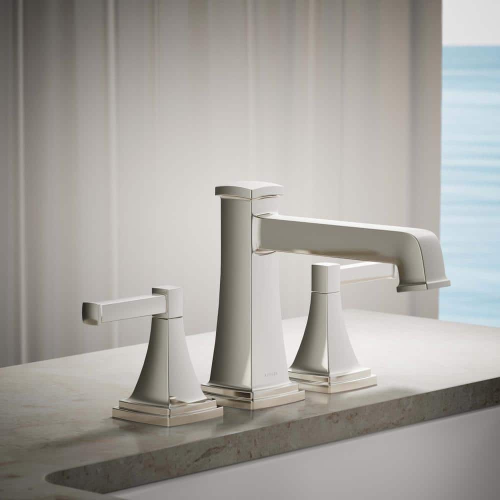 Vibrant Polished Nickel Widespread Bathtub Faucet with Lever Handles