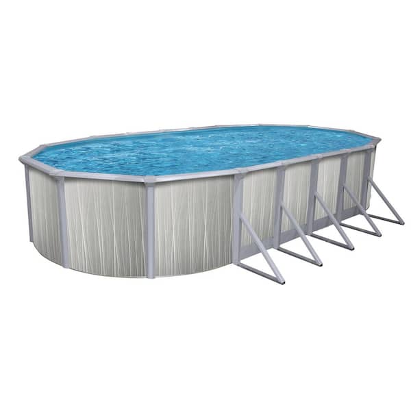 Marion 12 ft. x 18 ft. Oval 52 in. Deep Hard Sided Starter Pool Package