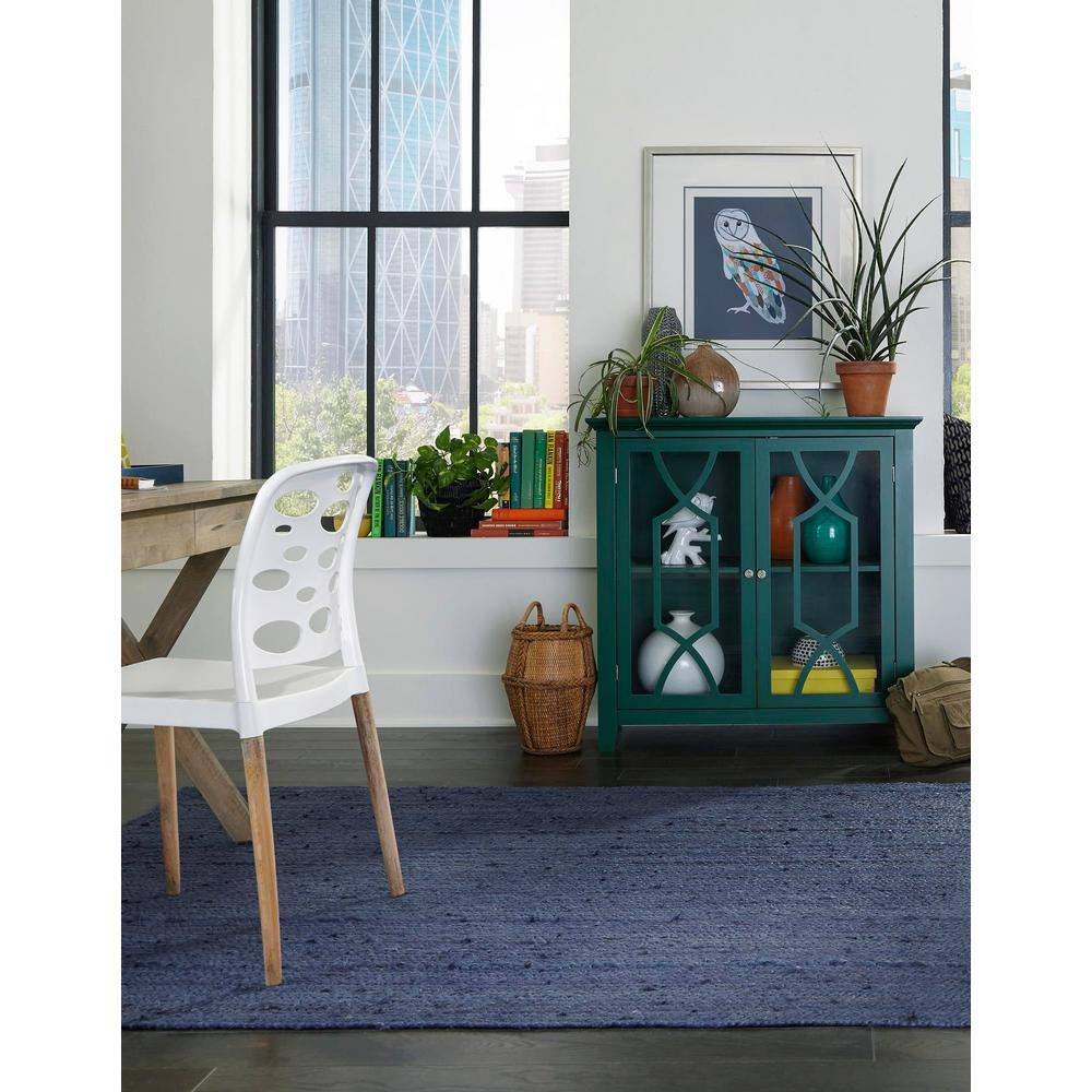 Handmade Navy Blue Braided Jute 5'x8' Indoor Rug