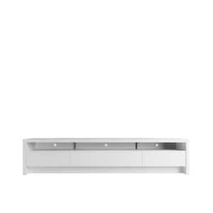 Sylvan 85.43 in. White TV Stand with 3-Drawers Fits TV's up to 70 in. with Cable Management