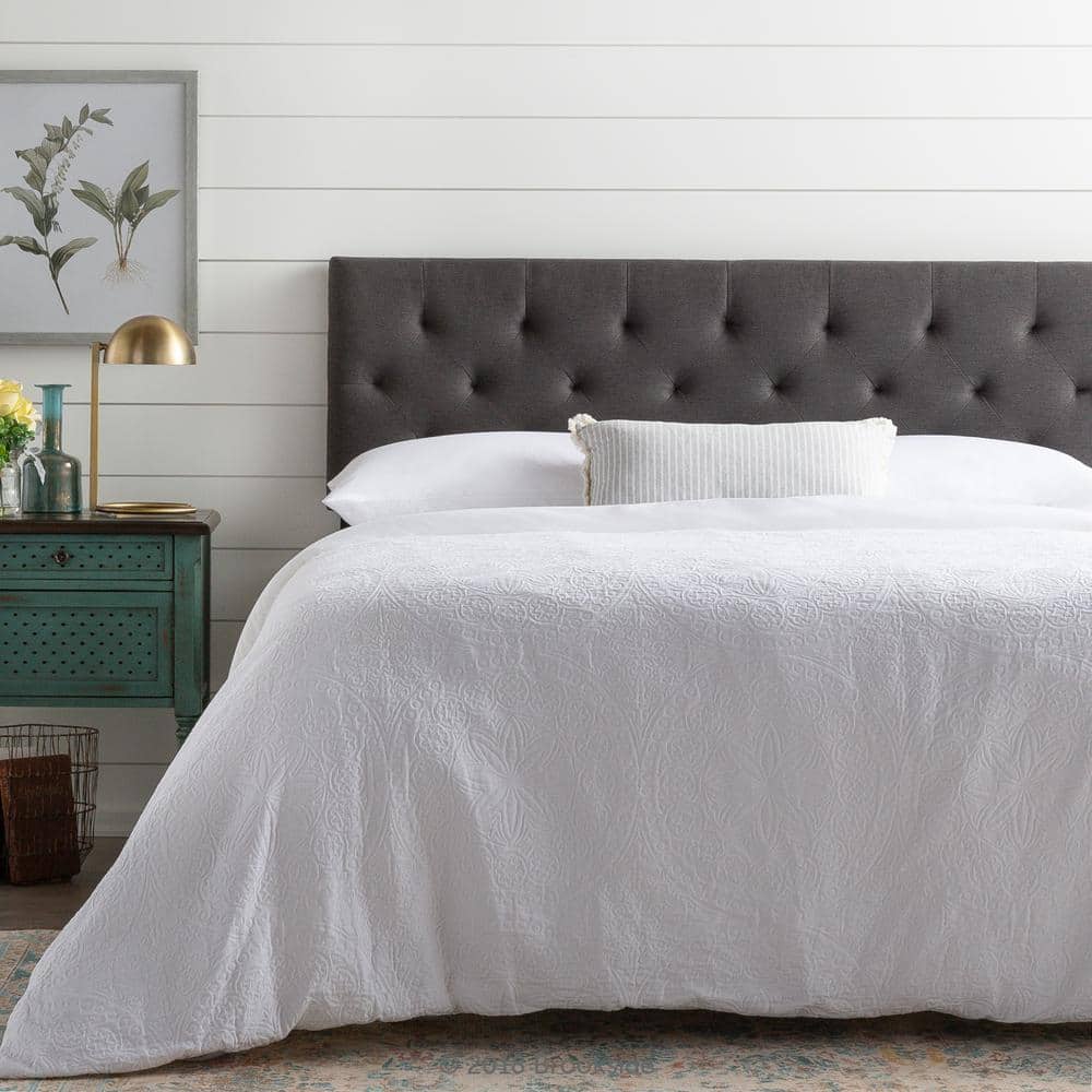 Brookside Emmie Adjustable Charcoal King/Cal King Upholstered Headboard