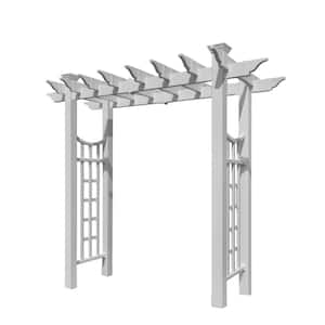 Classic, 92.4 in. x 28 in. Vinyl, Fairfield Deluxe Arbor with Gate