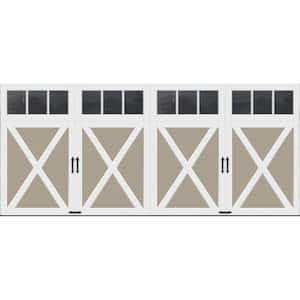 Coachman X Design 16 ft x 7 ft Insulated 18.4 R-Value  Sandtone Garage Door with REC13 Windows