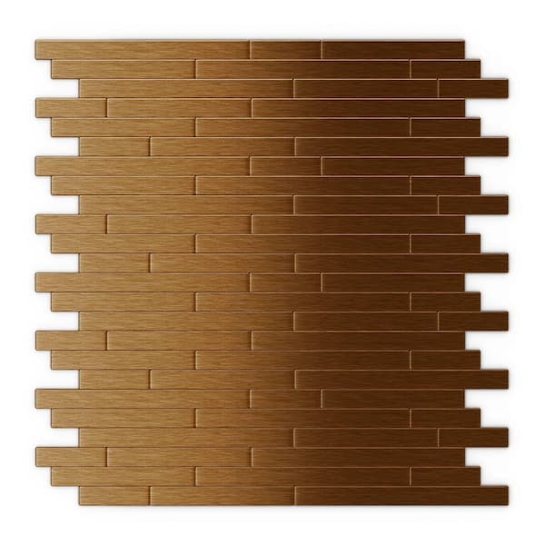 SpeedTiles Wally Dark Copper 12.09 in. x 11.97 in. x 5 mm Metal Peel & Stick Wall Mosaic Tiles (6 sq. ft./case)