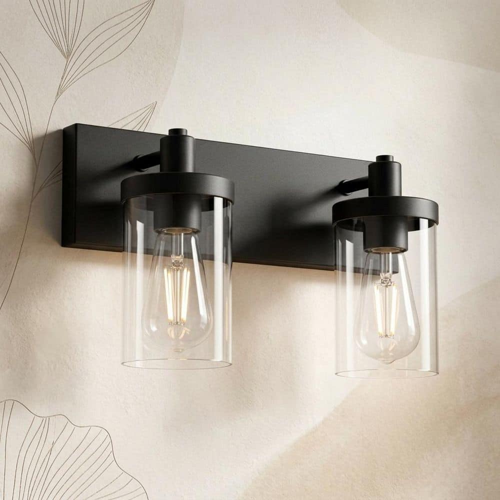 Vintage E26 Vanity Light Fixture Black Finish Cordless Operation Wall Pack Light for Bathroom Glass Fixtures price history on PriceWatchPro