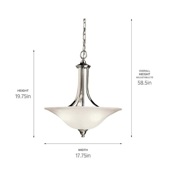 Kichler Wynberg 3-Light Brushed Nickel Transitional Chandelier