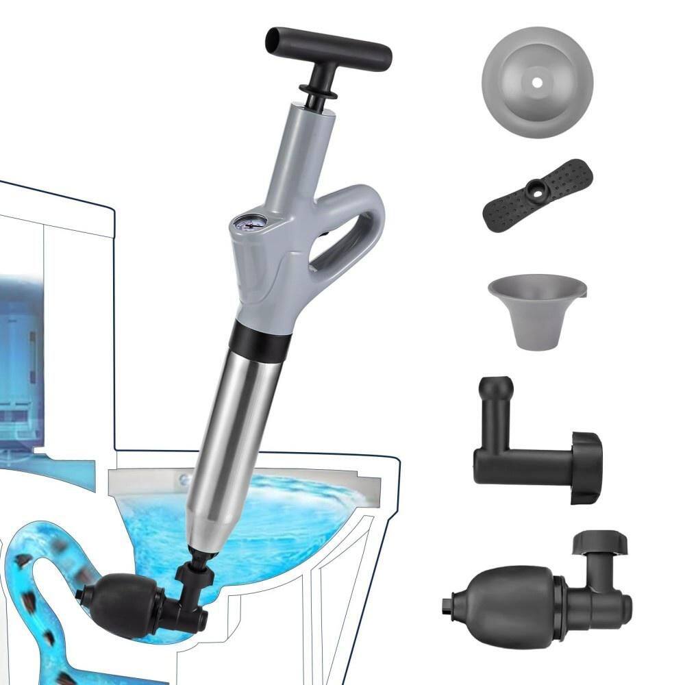High Pressure Air Drain Blaster Toilet Plunger, Toilet Brush and Holder, Real-Time Pressure Multi-Drain Clog Remover price history on PriceWatchPro