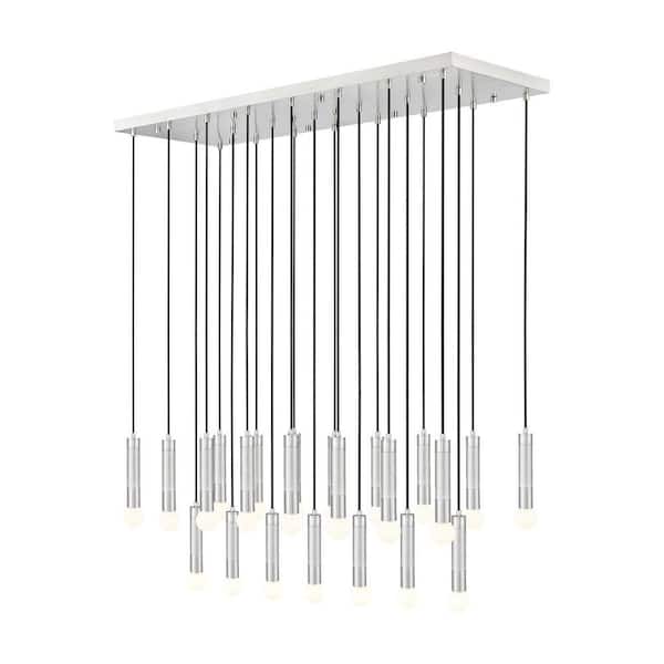 Stari 23-Light Brushed Nickel Chandelier for Indoor Use with No Bulbs Included