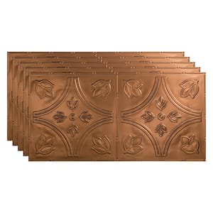 Traditional #5 2 ft. x 4 ft. Glue Up Vinyl Ceiling Tile in Oil Rubbed Bronze (40 sq. ft.)