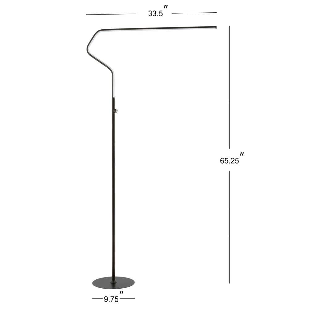 Julian Minimalist Arc 65.25" Black Matte Metal Floor Lamp