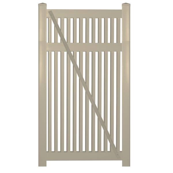 Weatherables Williamsport 5 ft. W x 5 ft. H Khaki Vinyl Pool Fence Gate Kit Includes Gate