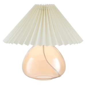 11 in. Gold Retro Table Lamp with Pleated Empire Lamp Shade