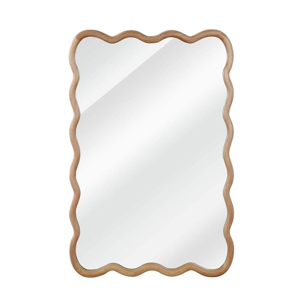 24 in. W x 36 in. H Rectangle Framed Wall Bathroom Vanity Mirror in Natural Wood price history on PriceWatchPro