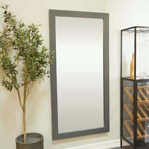65 in. x 33 in. Rectangle Framed Gray Wall Mirror