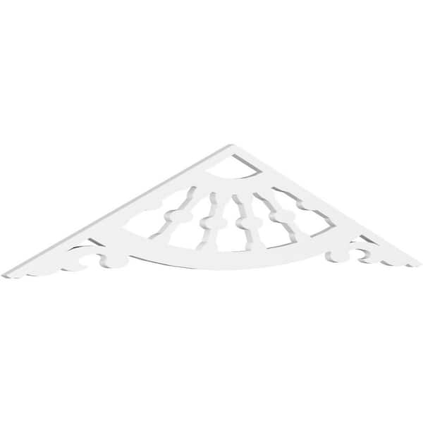 Ekena Millwork 1 in. x 72 in. x 15 in. (5/12) Pitch Wagon Wheel Gable Pediment Architectural Grade PVC Moulding