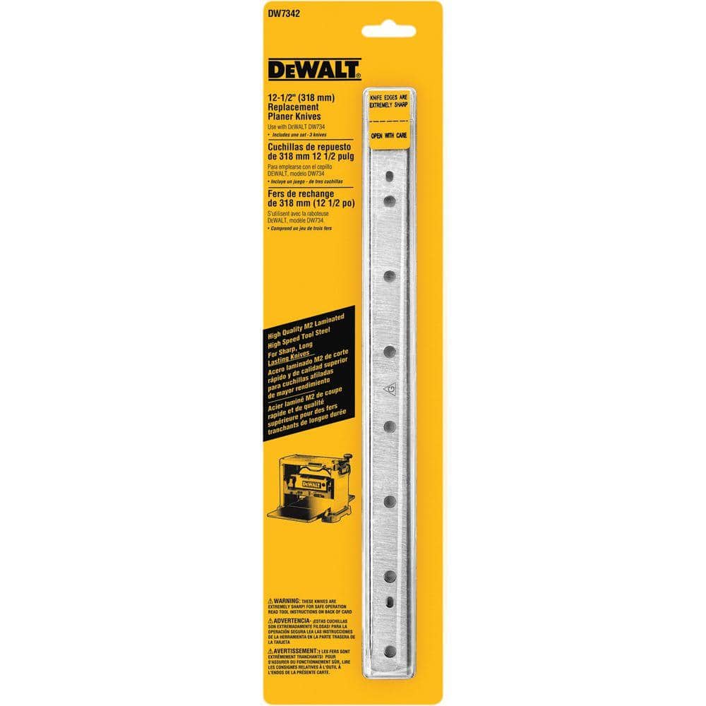 DEWALT 12-1/2 in. Disposable Reversible Planer Knives for Planers (3-Pack) DW7342 - The Home Depot