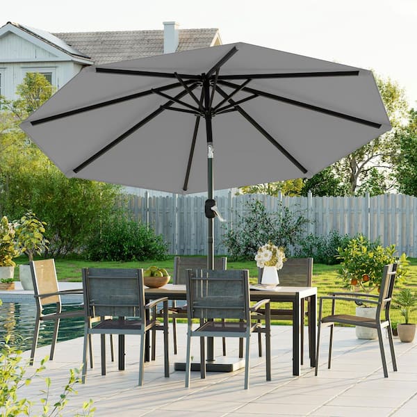 brown tilt patio umbrella 7.5' Aluminum Patio Umbrella, Brown Canopy