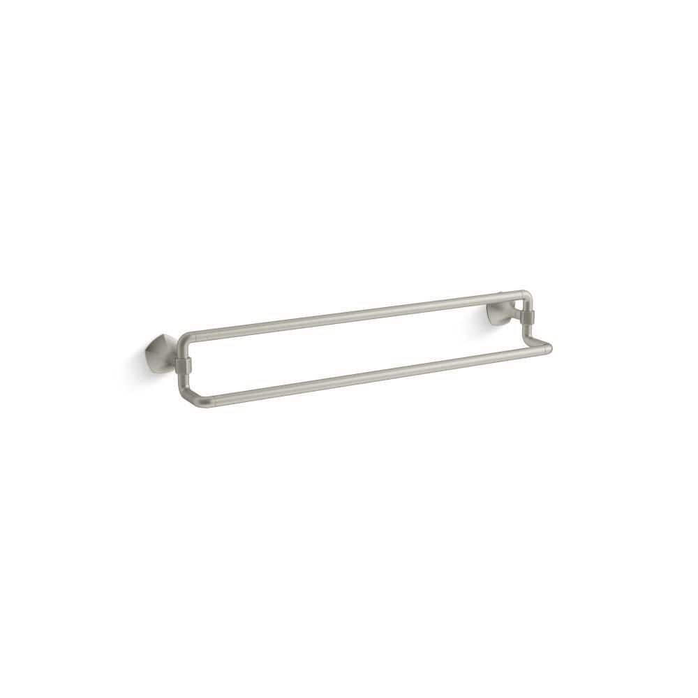 KOHLER Occasion 24 in. Wall Mounted Double Towel Bar in Vibrant Brushed Nickel