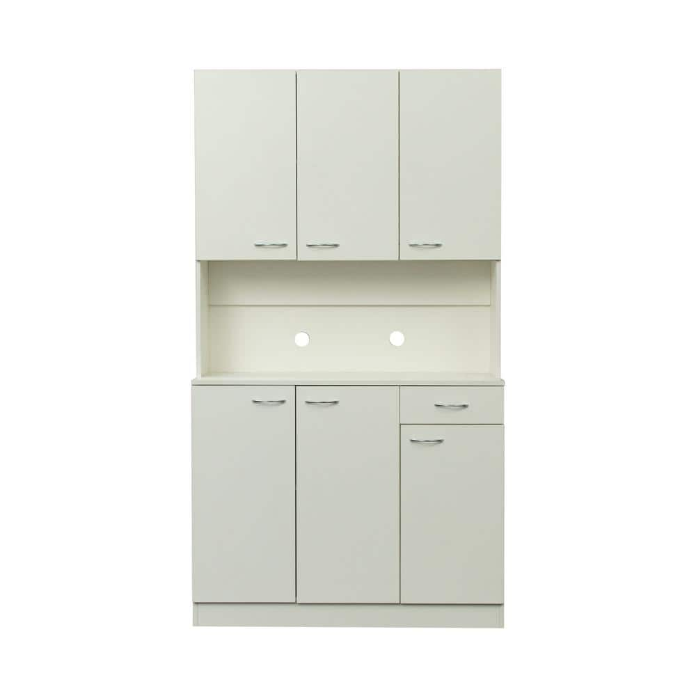 IDANÄS High cabinet w gls-drs and 1 drawer, white, 317/8x153/8x831