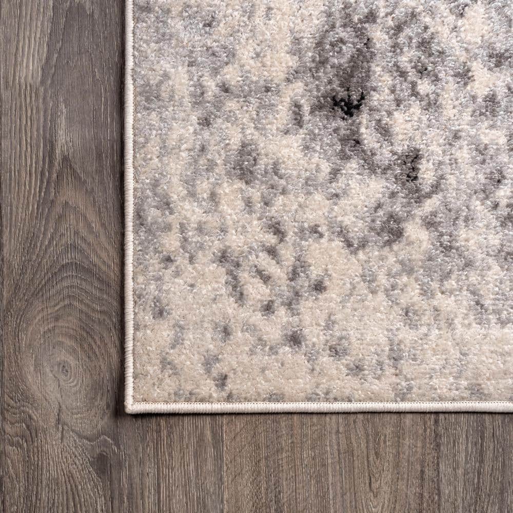 Dune Cream and Gray Abstract Runner Rug