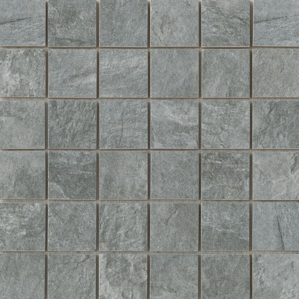 EMSER TILE Brava Silver 13.11 in. x 13.11 in. Squares Matte Porcelain Mosaic Tile (1.194 sq. ft./Each)