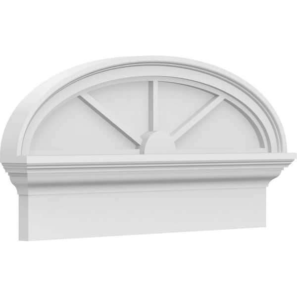 Ekena Millwork 2-3/4 in. x 26 in. x 13-3/8 in. Elliptical 3-Spoke Architectural Grade PVC Combination Pediment Moulding