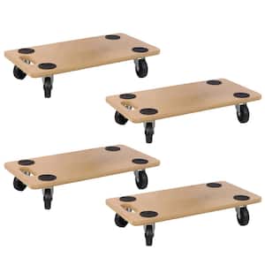 500 lbs. Capacity Heavy-Duty Wood Rolling Mover Furniture Moving Dolly, (4-Pack)