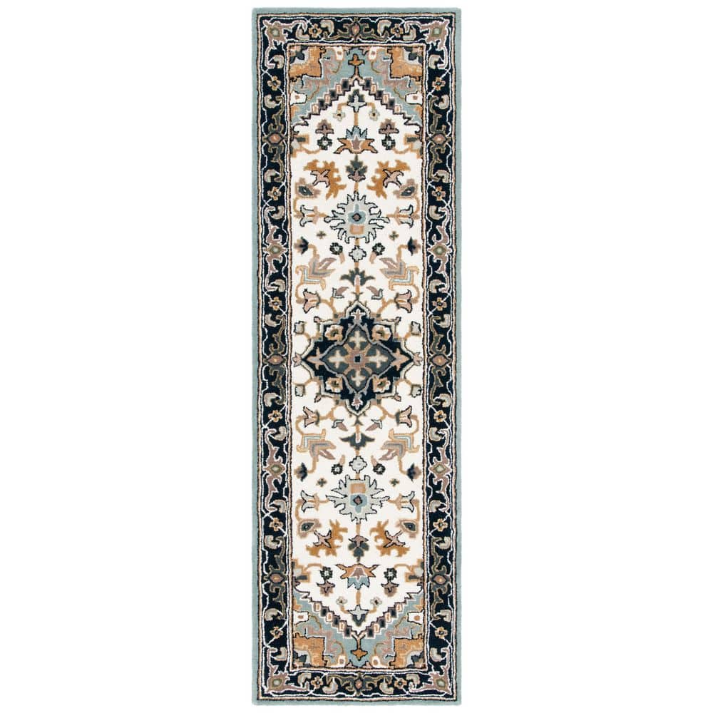 SAFAVIEH Heritage York Oriental Wool Runner Rug  Grey/Green  2 3  x 6