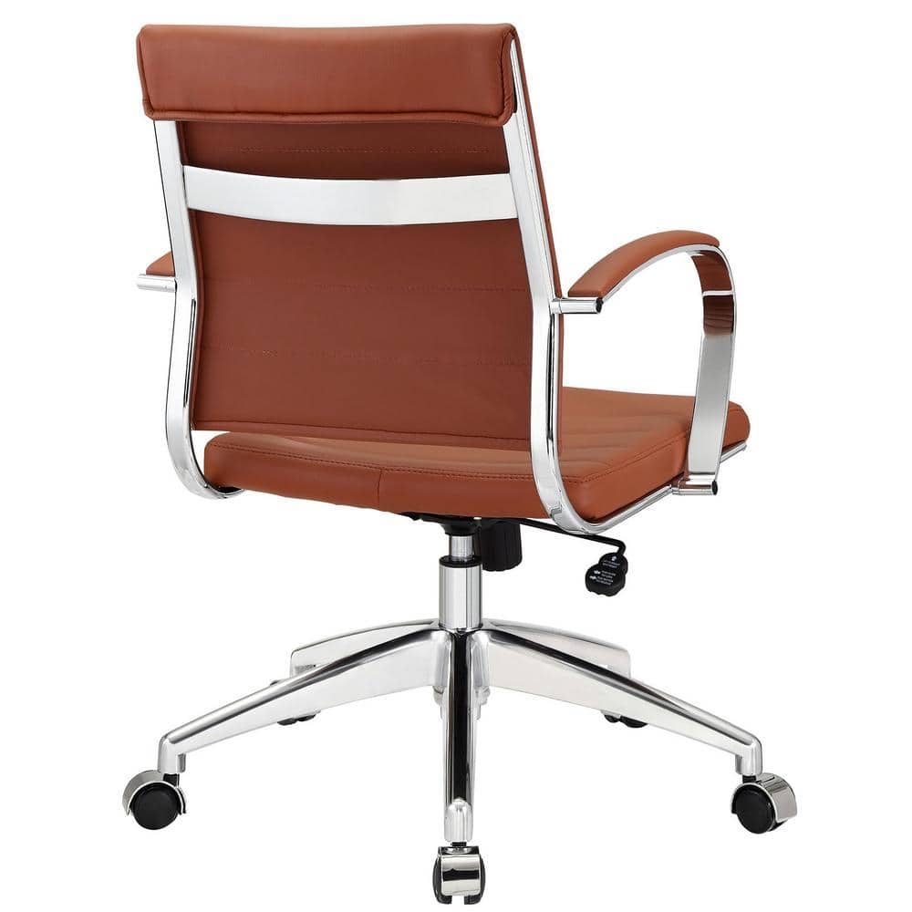 Terracotta High Back Swivel Office Chair with Chrome Base