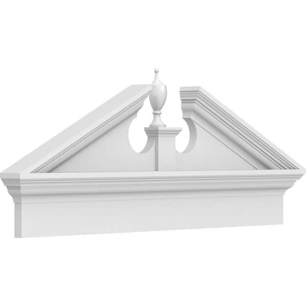 Ekena Millwork 38-in W x 16-3/8-in H x 2-3/4-in P (Pitch 6/12) Acorn Signature Urethane Combination Pediment (Acorn Ships Unattached in