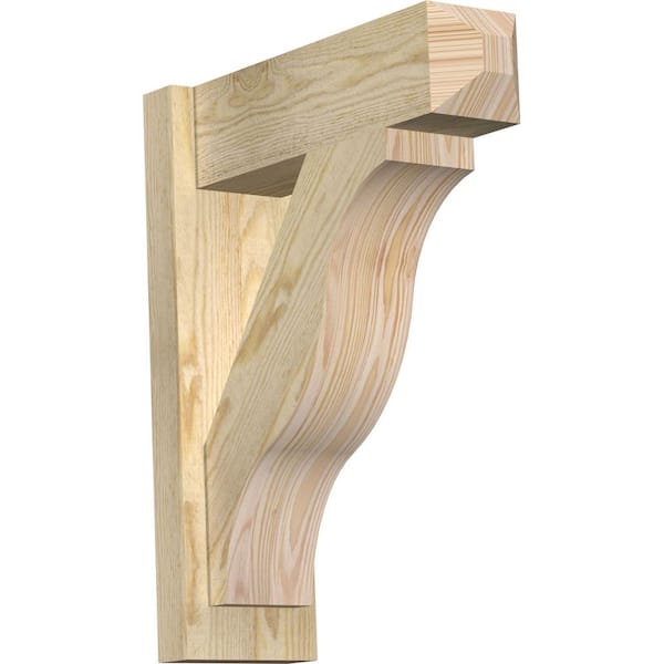 Ekena Millwork 6 in. x 22 in. x 18 in. Douglas Fir Fuston Craftsman Rough Sawn Outlooker