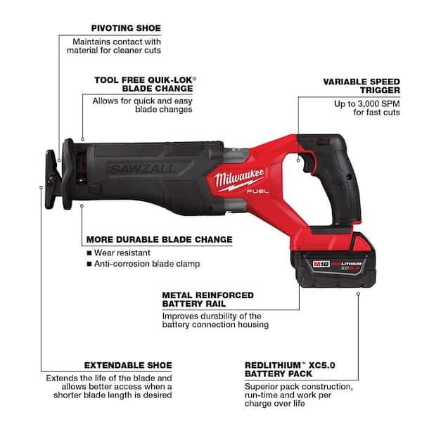 Milwaukee M18 FUEL 18V Lithium-Ion Brushless Cordless SAWZALL
