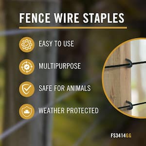 3/4 in. U-Shaped Wire Fencing Staples, 14 Gauge Galvanized Steel, 1 lbs. box