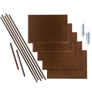 Ripple 18 in. x 24 in. Oil Rubbed Bronze Vinyl Decorative Wall Tile Backsplash 15 sq. ft. Kit