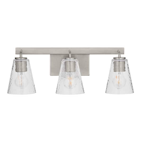 Westbrook 3-Light Brushed Nickel Modern Bathroom Vanity Light